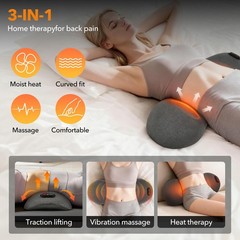 Smooth Spine Triple Fusion Back Massager with Heat – Sciatica Pain Relief & S…