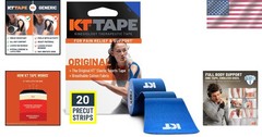 Kinesiology Athletic Tape – 20 Count Precut 10” Cotton Strips, Blue