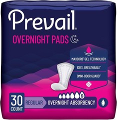 Prevail Proven Incontinence Pads 6+ Drop Overnight Absorbency