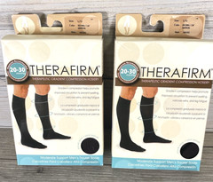 2 Packs Therafirm Gradient Compression Brown Stockings 20-30mmHg 68302 Large