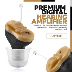 Invisible Digital Hearing Amplifier – CIC Mini Sound Enhancer, Left Ear, Black