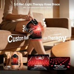 3-in-1 Red Light Therapy Knee Brace, 240 LEDs, Infrared Heat & Vibration Massage