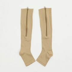 Compression Socks (2 Pack) Stockings 20-30mmHg Knee High Support Open Toe Zipper