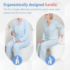 Toilet Aids for Wiping Bottom for Elderly & Limited Mobility – 16.5″ Ergonomi…