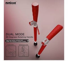 Mumicol Folding Walking Cane for Men & Women Adjustable Dual Handle Red Pill Box