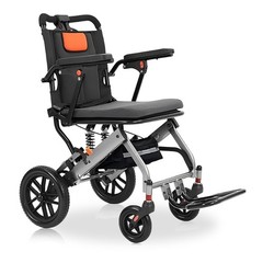 Transport Wheelchair for Seniors,Portable Lightweight Folding Chair w/ 16″ Seat