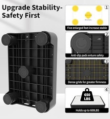 LIFTOZA 5-Level Adjustable Step Stool, 700 LBS Capacity Safety Bed Step for Seni