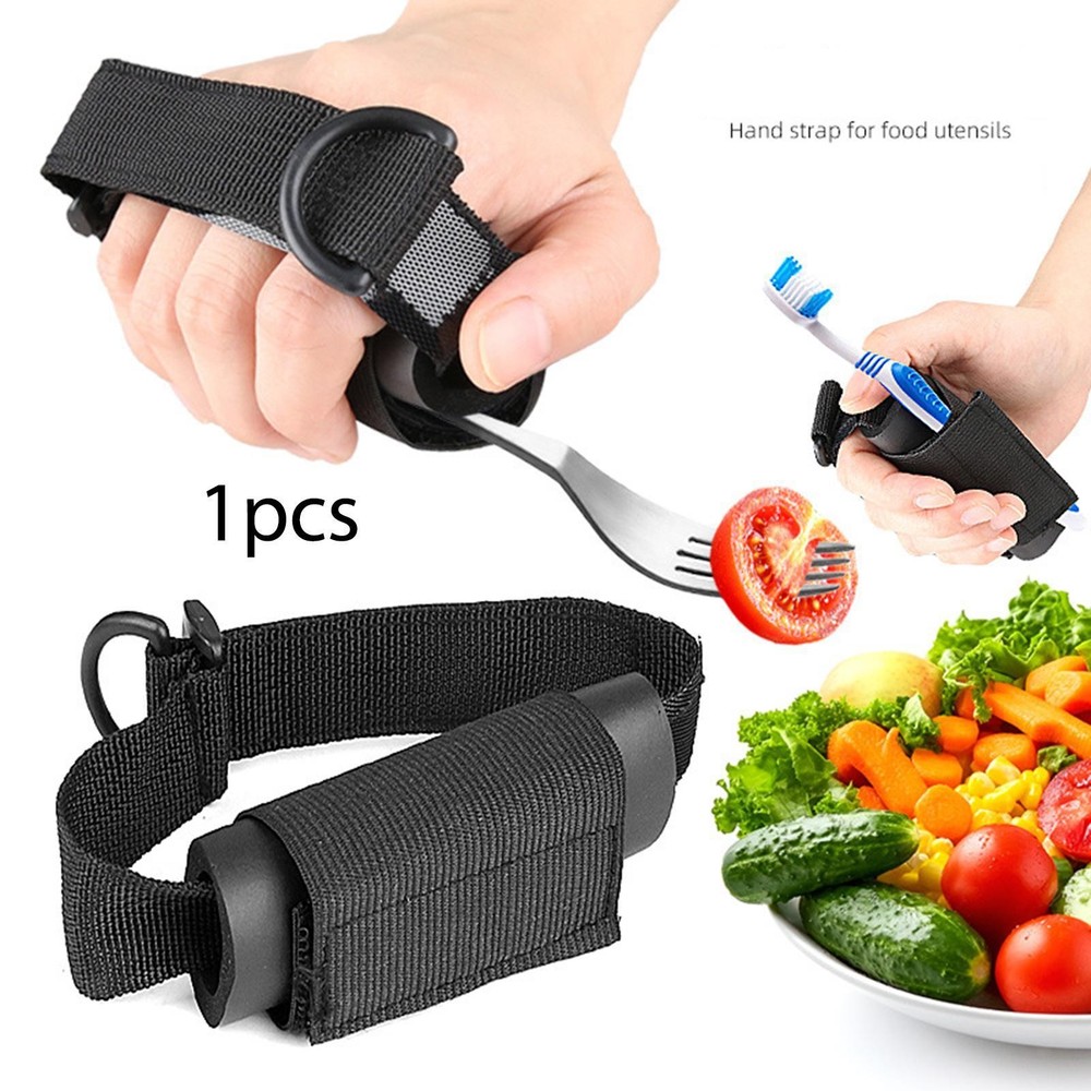 Hand Strap Utensil Holder Adaptive Utensils Spoon, Holding for Fork, Eating Aids