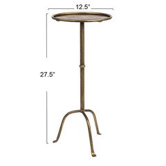 Creative Co-Op Metal Martini Cocktail Table Antique Brass Ec1446