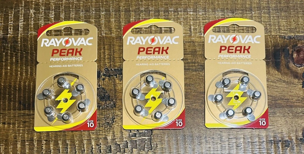 18 Rayovac PEAK Hearing Aid batteries PR70 Size 10 Zinc 1.45V Best Before 4/2024