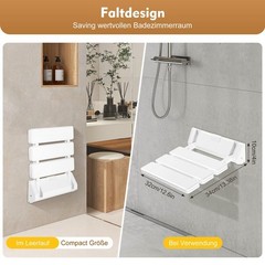 Shower Seat Folding Wall Mounted Bathroom Mobility Aid Chair Strong Fold Up Down