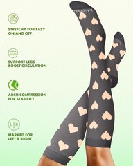 All-Day Comfort Bamboo Compression Socks 2 Pairs – Stylish Knee High 15-20mmHg