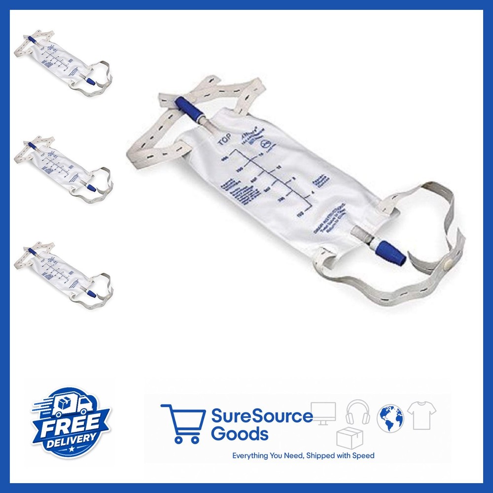 900ml Urinary Leg Bag for Catheter with Bottom Drain and Latex-Free Straps