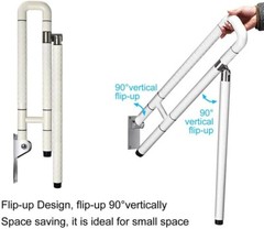 Grab Bars for Bathroom, Foldable Stainless Bar with Texture Grip 29.5(L) x27.5(H