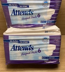 Attends Shaped Pads 6 SP0600 Moderate Absorbency Lot 3 Packs Discontinued Sealed