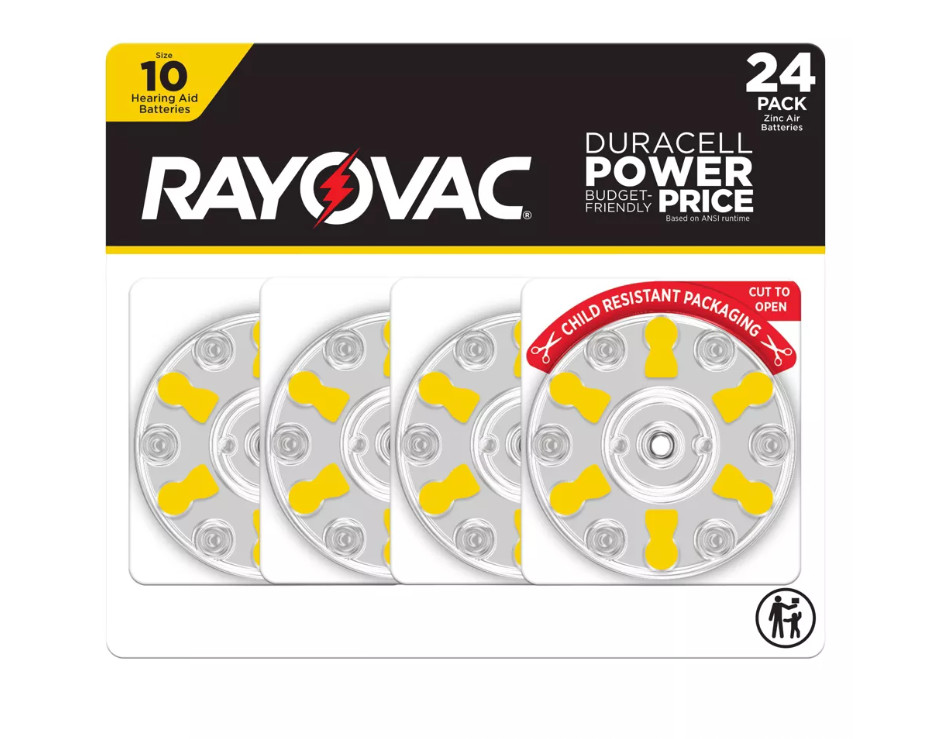 Rayovac Hearing Aid Battery Size 10 – 24pk – Yellow NEW !!!