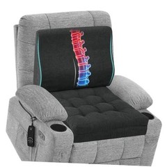 Memory Foam Recliner Cushions with Lumbar 20x20x5 Inch (Pack of 1) Black
