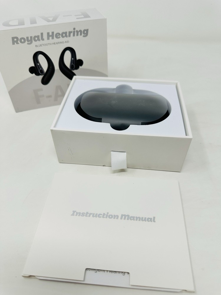 Royal Hearing F-AID Ear-Hook Hearing Aid Black Wireless Bluetooth Rechargeable