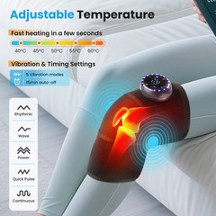 Touch Screen Shoulder Massager 5 Level 40℃-60℃ Heated Brace Pain Relief for Knee