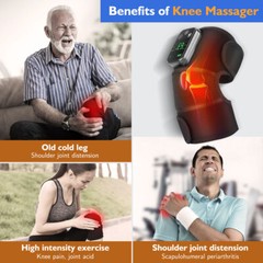 Electric Knee Massager Heated Vibration Joint Brace Therapy Shoulder Pain Relief
