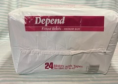 1990 Vintage Depend Adult Diapers Super Rare. Size Medium 24 Diapers. SEALED!!