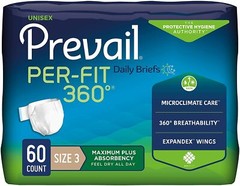 Prevail Per-Fit 360 Adult Incontinent Brief, X-Large Heavy Absorbency, CS/60