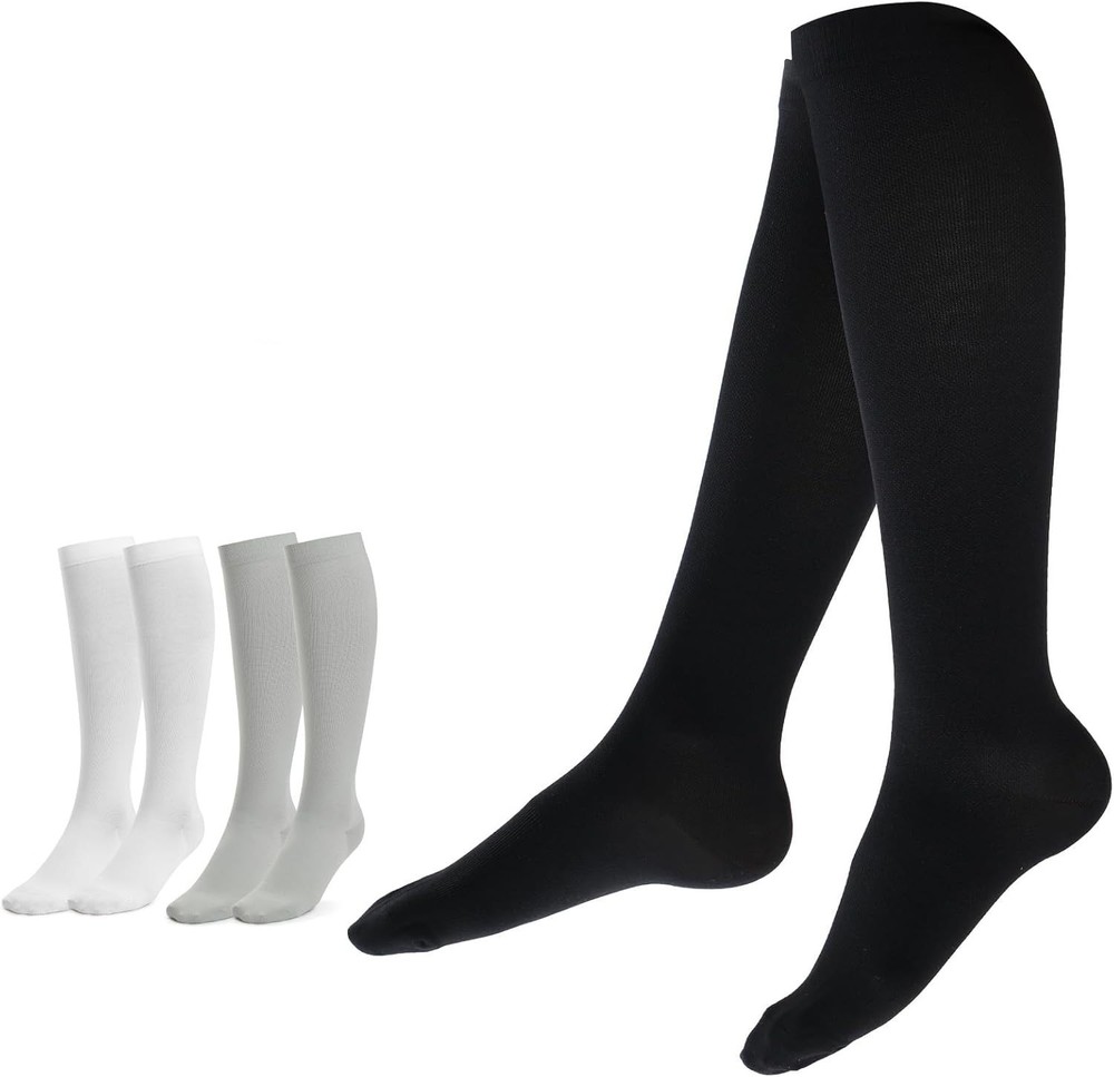 Stretchable 3 Pack Compression Socks for Daily Support Ladies Men
