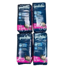 4 packs Goodnites Youth Girls Nighttime Underwear X Large 95-120 lbs 36 ct