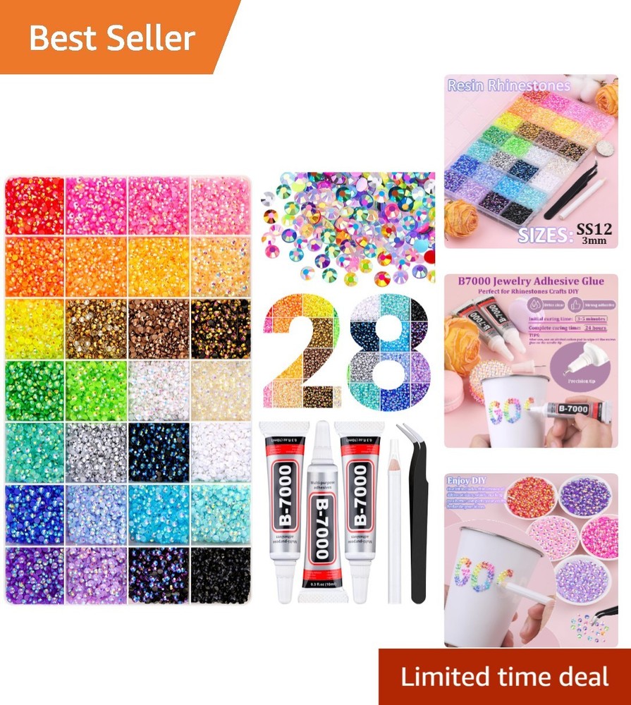 Tinkrstuff 38000Pcs Jelly Rhinestones Bedazzling Kit Multicolor 3Mm Flatback