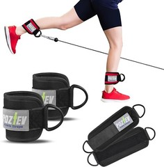 Ankle Straps for Cable Machine (PAIR) – Adjustable Padded Cuff Leg Pink