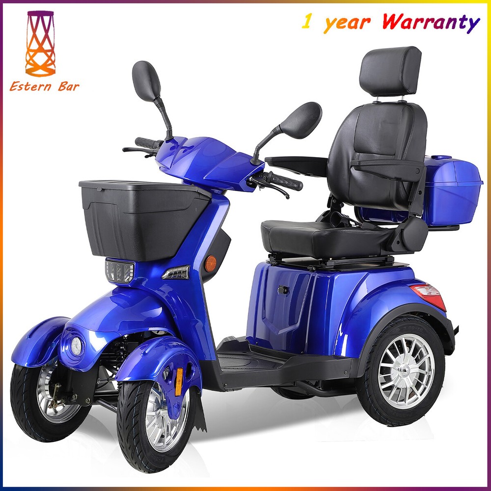 Heavy Duty 4-Wheel Mobility Scooters 31 Miles 3-Speed 800W 500lbs Capacity