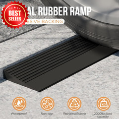 1″ Rise Threshold Doorway Ramp 35.4″ Wide Natural Rubber 1500 LB Non-Slip US