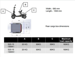 Heavy Duty 4-Wheel Electric Mobility Scooter for Adults with Cargo Platform 500W