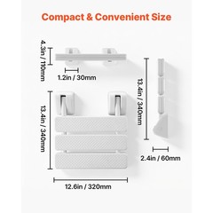 Uimoso Foldable Shower Seat Wall Mounted Folding PP Shower Bench 220LBS Loading