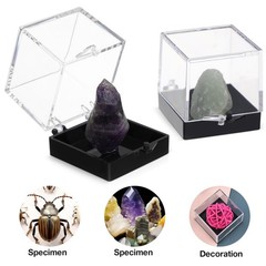 12Pcs Clear Plastic Mineral Specimen Storage Boxes with Lids Square 1.37 Inch…