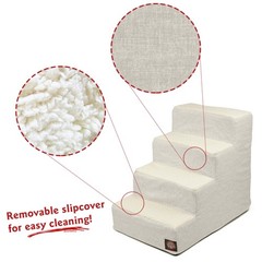 Majestic Pet 4 Step Portable Dog Stairs For Small Dogs To Get On Bed Supports