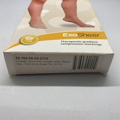 SOLARIS EXO SHEER BELOW KNEE COMPRESSION STOCKINGS 15-20 mmHg BLACK MEDIUM