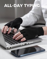 Compression Gloves Fingerless Hand Support Wrist Joint Pain Relief Sleeve