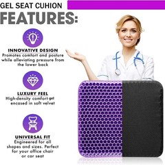 Double Thick Gel Seat Cushion – Egg Shape, Non-Slip Breathable, Comfort