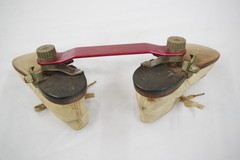 Adjustable Children’s Clubfoot Aluminum Brace with Vintage White Leather Shoes