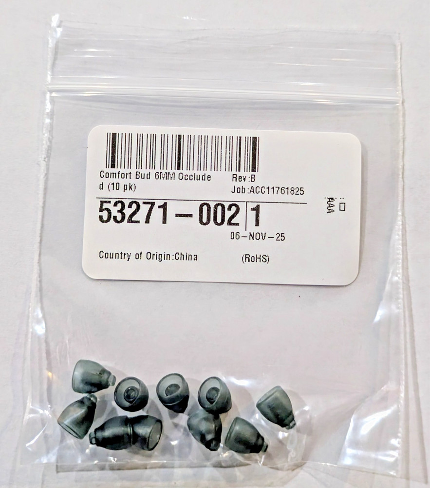 NEW Genuine Starkey Comfort Bud Domes 6mm Occluded OEM 53271-002 20 Count
