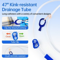 5 Pack Urinary Leg Bag,1500ml Urinary Drainage Bag with Cloth Tape,