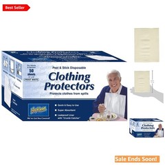 Disposable Adult Bib for Mealtime Protection Waterproof White Pack of 50