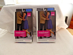Medi Mediven Comfort 15-20 Sz II Compression Socks Calf Open Toe #45582 Lot of 2