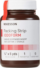 Mckesson Packing Strip, Sterile, Iodoform, 100% Cotton, 1/4 in X 5 Yds, 1 Count