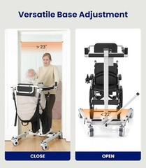 Electric Transfer Chair Adjustable Height Foldable Portable Durable 330lbs