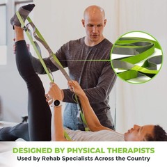 Stretching Strap with Exercise Poster for Improved Flexibility and Strength
