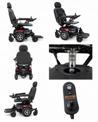 Merits Vision Sport Electric Power Wheelchair, Joystick, 4-Wheel, Black/Blue