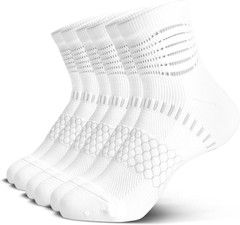 Ankle Compression Socks for Women Men Plantar Fasciitis Relief 3/5 Pairs Cushion