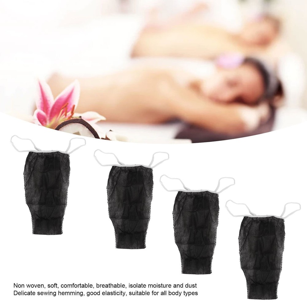 50 Pieces Women Disposable Underwear Thong Panties Black Non Woven Fabric for SP